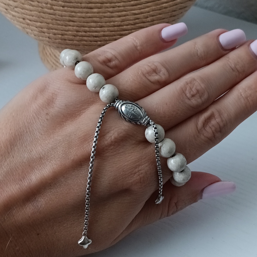 David Yurman Sterling Silver Spiritual Classic Riverstone Beaded Bracelet